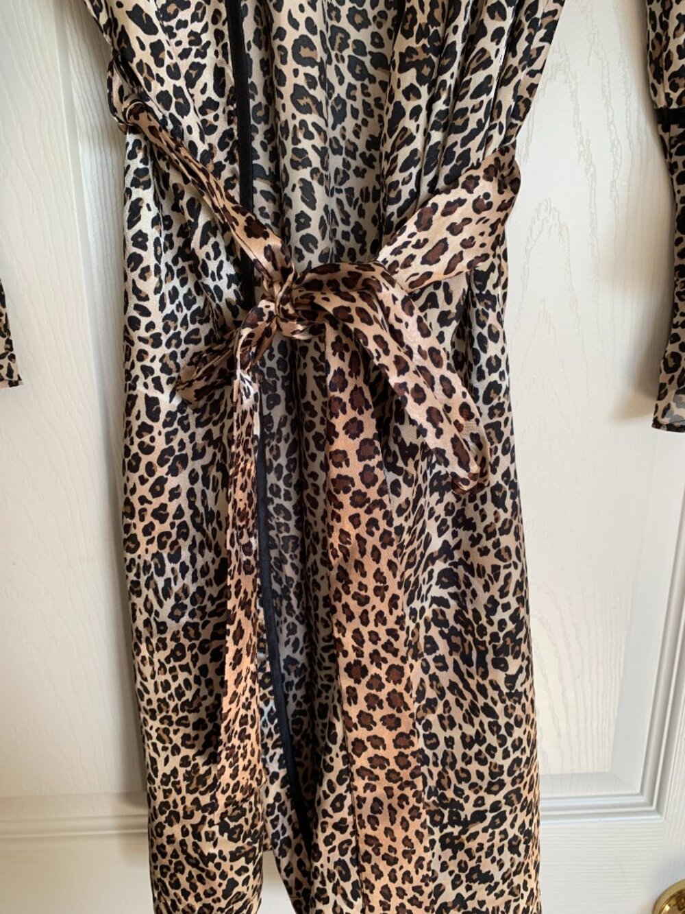 Silky Leopard Print Robe by George - Picture 2 of 6